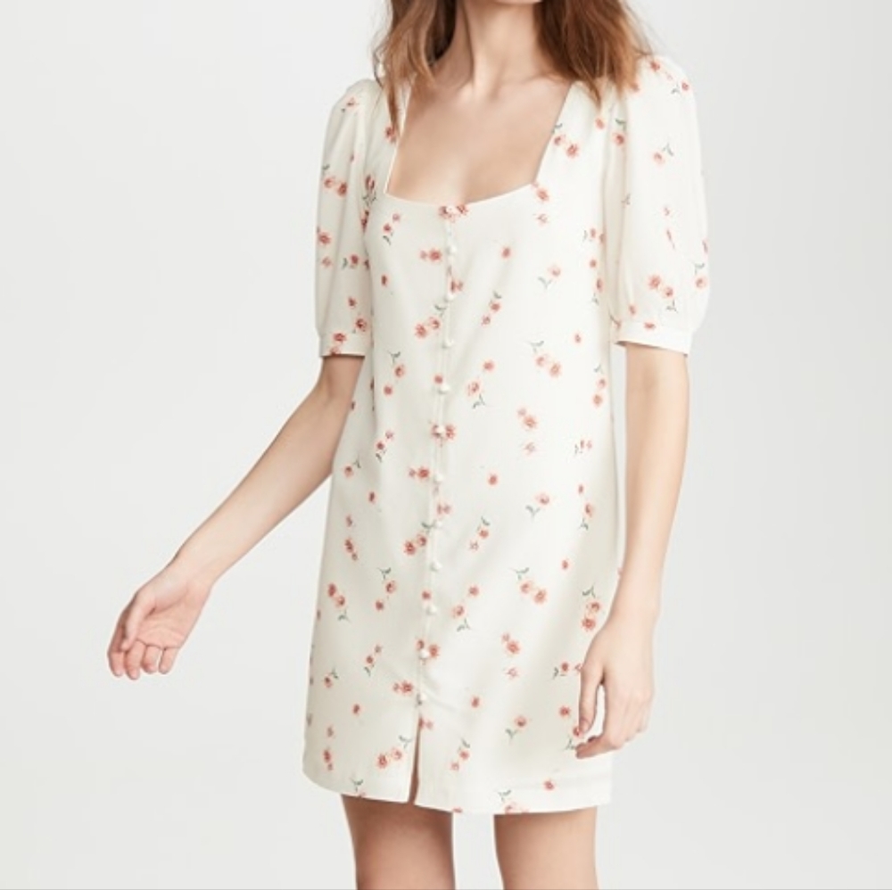 BB Dakota Scattered Daisies Crepe Floral Print Dress